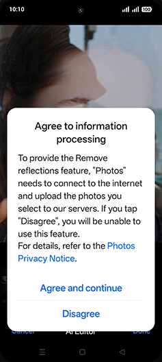 Step 9: Tap on Agree and continue.