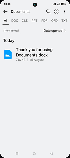 Step 4: Tap on desired Document.