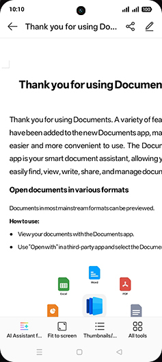 Step 5: Tap on AI Assistant for Document.