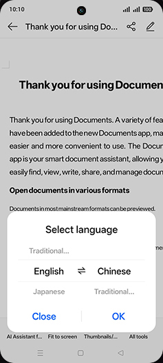Step 7: Select desired language.