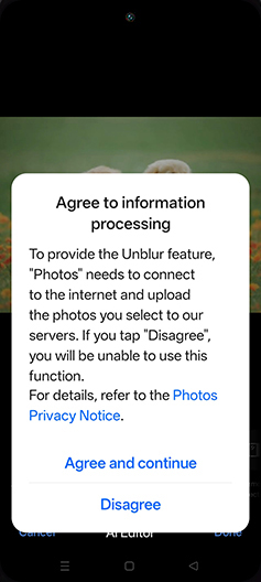 Step 9: Tap on Agree and continue.