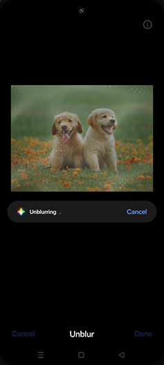 Step 11: Unblurring photo.