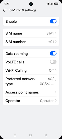 Step 7: Tap on VoLTE calls to turn ON.