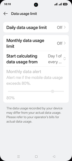 Step 8: Tap on Daily data usage limit.