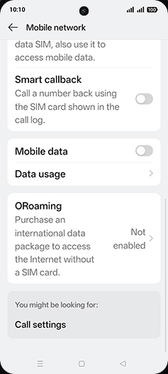 Step 6: Tap on Mobile data to turn ON.
