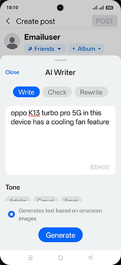 Step 7: Tap on Generate.