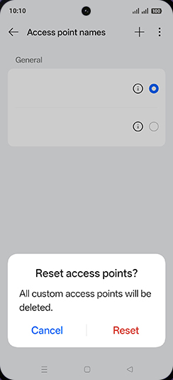 Step 8: Tap on Reset.