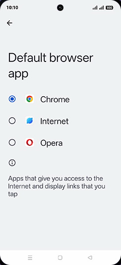Step 6: Tap on desired Browser App.