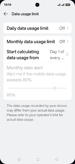 Step 8: Tap on Daily data usage limit.