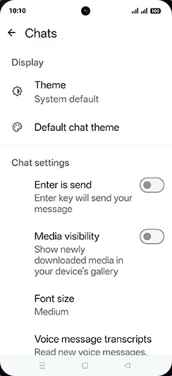 Step 6: Tap on Media visibility to turn ON.