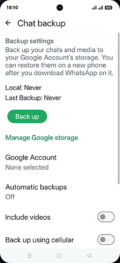 Step 7: Tap on Back up.