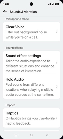 Step 4: Tap on Clear Voice.
