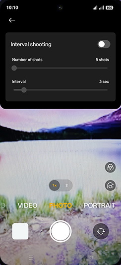 Step 6: Tap on Interval shooting to turn ON.