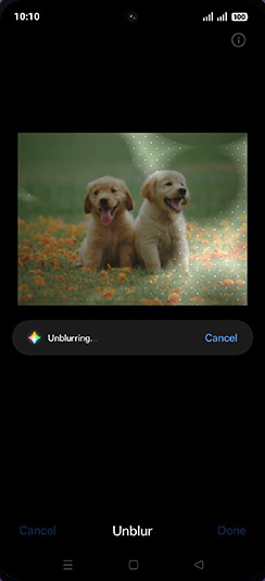 Step 11: Unblurring photo.