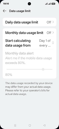 Step 8: Tap on Daily data usage limit.