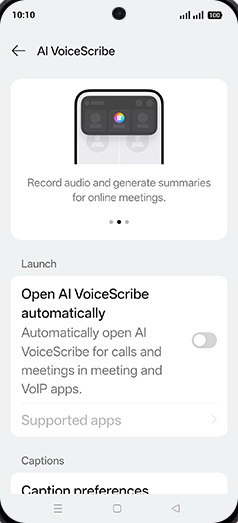 Step 6: Tap on Open AI VoiceScribe automatically to turn ON.