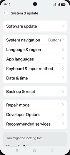 Step 4: Tap on System navigation.