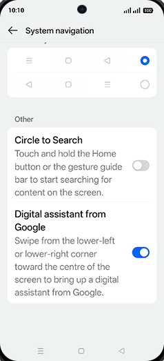 Step 5: Tap on Circle to Search to turn ON.