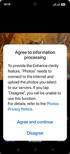 Step 9: Tap on Agree and continue.