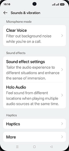 Step 4: Tap on Clear Voice.