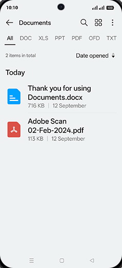 Step 4: Tap on desired Document.