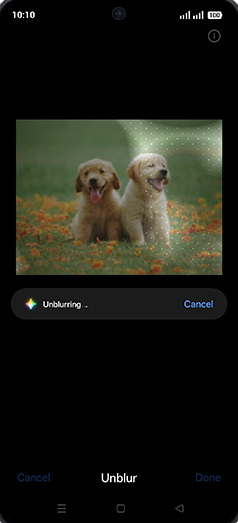 Step 11: Unblurring photo.