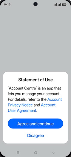 Step 6: Tap on Agree and continue.