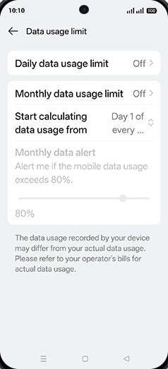 Step 8: Tap on Daily data usage limit.