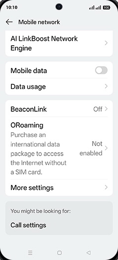 Step 6: Tap on Mobile data to turn ON.
