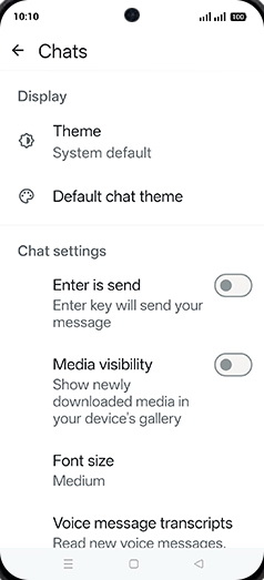 Step 6: Tap on Media visibility to turn ON.