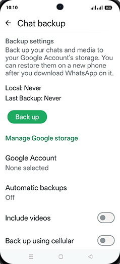 Step 7: Tap on Back up.
