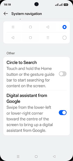Step 5: Tap on Circle to Search to turn ON.