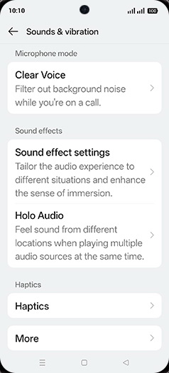 Step 4: Tap on Clear Voice.