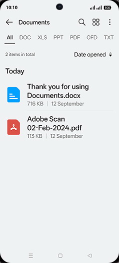 Step 4: Tap on desired Document.