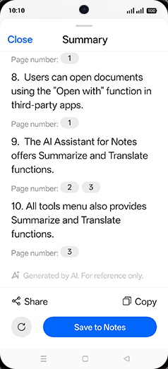 Step 8: Summarise the document.