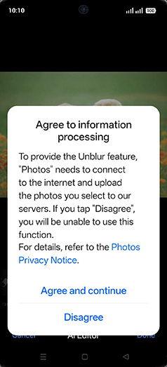 Step 9: Tap on Agree and continue.