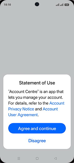 Step 6: Tap on Agree and continue.