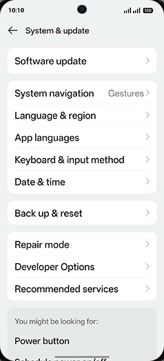 Step 4: Tap on Back up & reset.