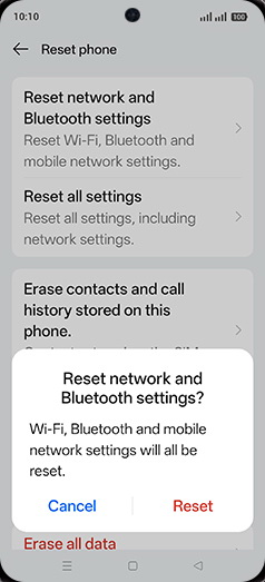 Step 7: Tap on Reset.