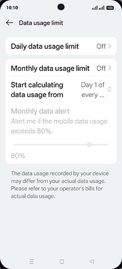Step 8: Tap on Daily data usage limit.