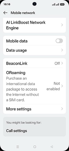 Step 6: Tap on Mobile data to turn ON.