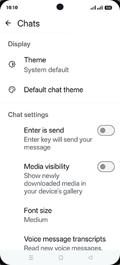 Step 6: Tap on Media visibility to turn ON.