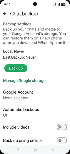 Step 7: Tap on Back up.