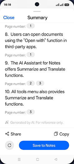 Step 8: Summarise the document.
