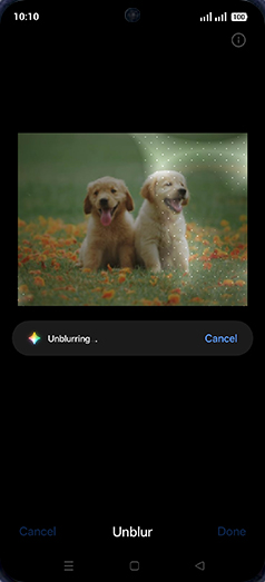 Step 11: Unblurring photo.