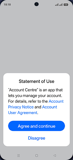 Step 6: Tap on Agree and continue.