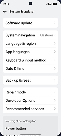 Step 4: Tap on Back up & reset.