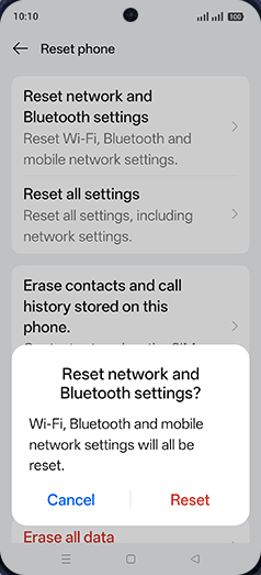 Step 7: Tap on Reset.