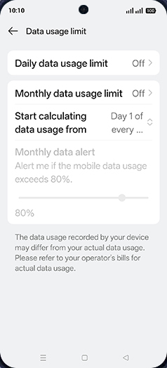 Step 8: Tap on Daily data usage limit.