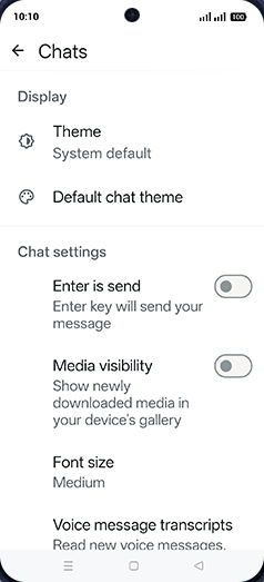 Step 6: Tap on Media visibility to turn ON.